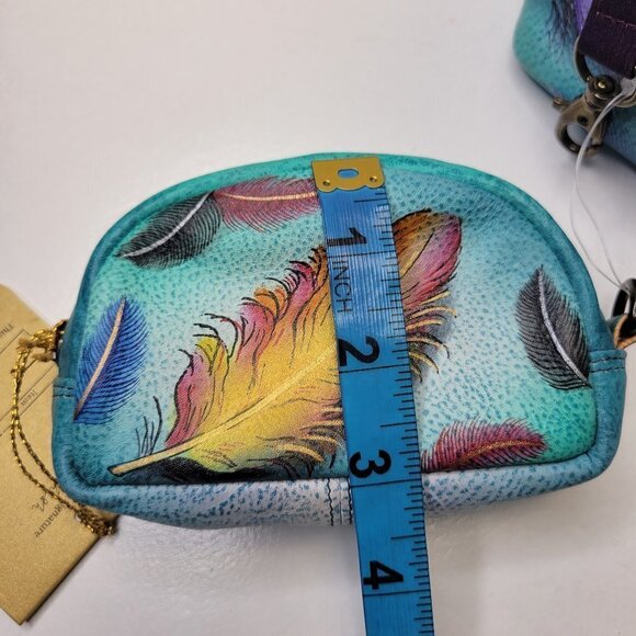 Colorful Large Tote Bag Anuschka Hand-Painted Large Bag and Pouch Purse - NEW ! - Picture 13 of 16